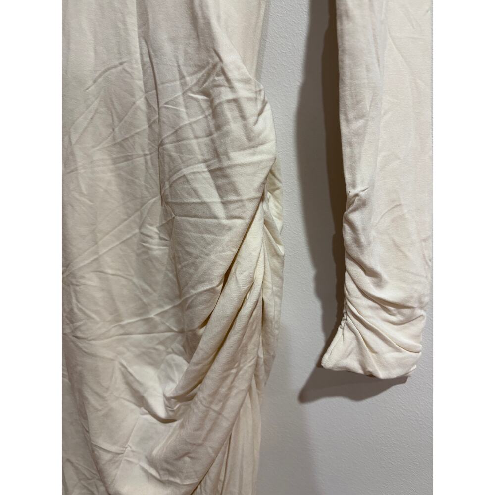NWT Oh Polly Regine Modal Ruched Backless Maxi Dress Ivory Women's Size Medium - Picture 4 of 8